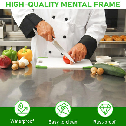 31" H Grill Cart with Storage - Outdoor BBQ Prep Table, Lockable Wheels & Magnetic Cabinet for Patio, Backyard, Tailgating