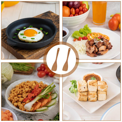 2pcs Wooden Spatula for Cooking Angled Flat Spatula Chicken Wing Wooden for Cooking Kitchen Turner Flat Frying Wood Utensil for Kitchen Cookware (13 Inch)