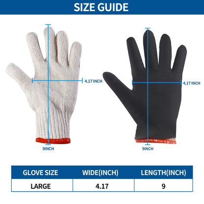 ZFYOUNG BBQ Gloves 6 Cotton Glove Liners and 100 Disposable Nitrile Gloves,Washable Cotton Liners Powder Latex Free Nitrile Gloves,Applies to Cooking Baking Grilling.