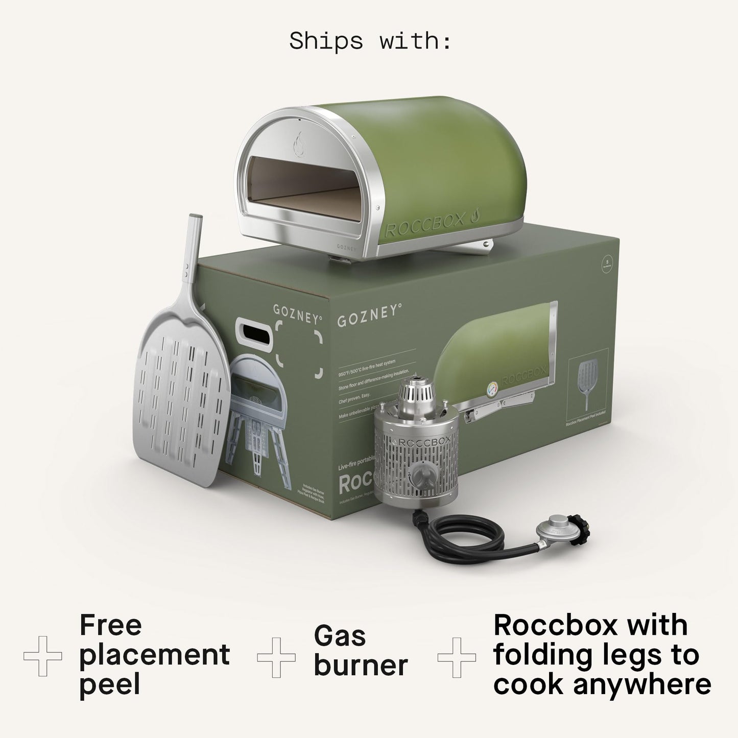 Gozney Roccbox Outdoor Pizza Oven, Green, Portable, Gas & Wood Fired, Restaurant-Grade