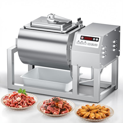 PYY Vacuum Tumbler Marinator - Max.20LBS Commercial Meat Tumbler Marinator 20L 30Min Fast Marinating,80W Copper Motor, Bidirectional Rotation,3 Speeds,Stainless Steel Meat Tumbler for Catering Kitchen