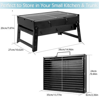 Uten Charcoal Grill, BBQ Grill Folding Portable Lightweight smoker Grill (Medium)