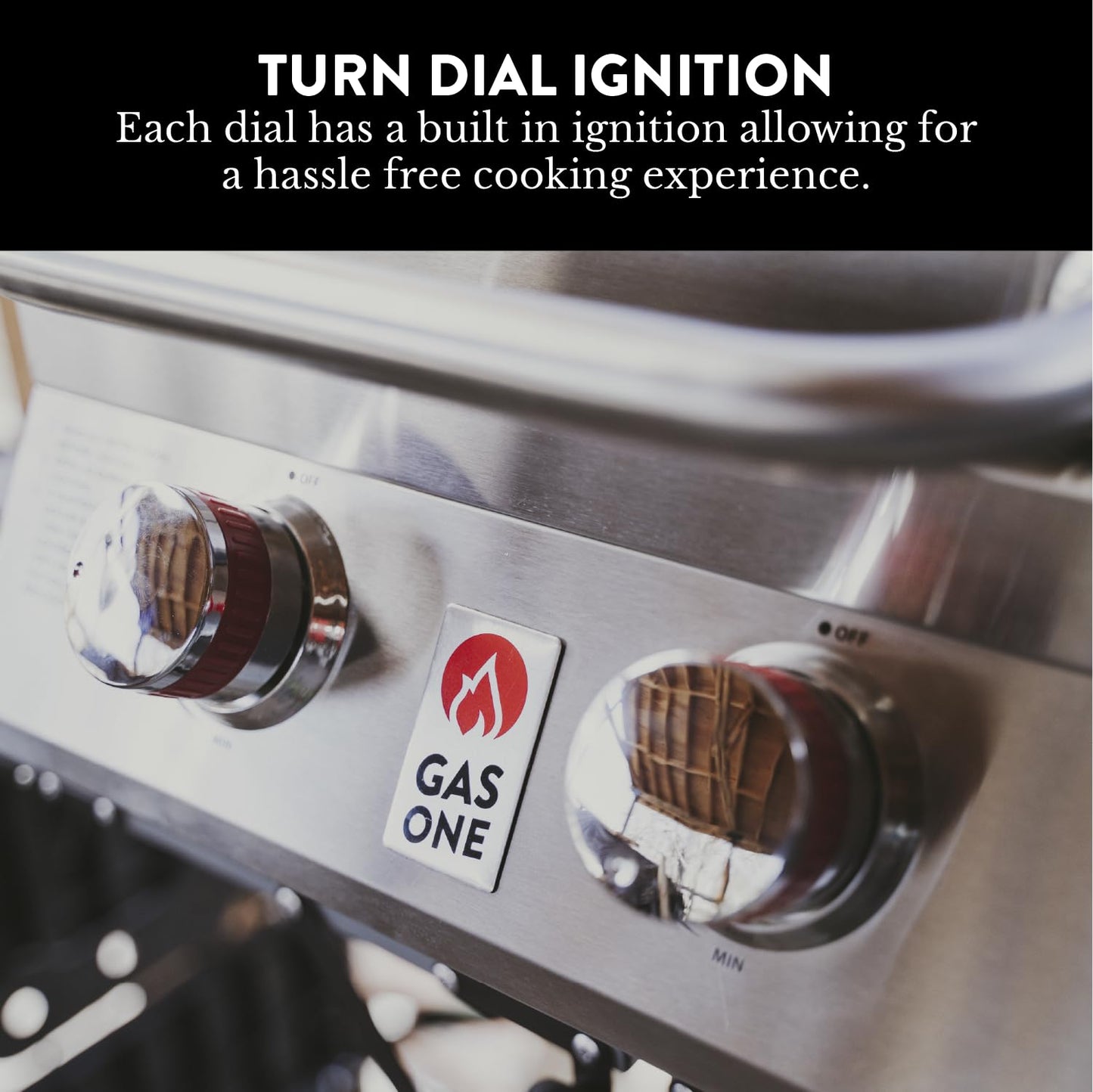 GasOne Portable Propane Grill – 16-inch Stainless Steel Tabletop Grill – Tabletop Gas Grill with Heat Control and Built-In Thermometer – Large Cooking Area – Ideal for Outdoor, Camping, Travel, RV