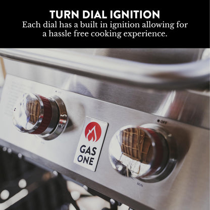 GasOne Portable Propane Grill – 16-inch Stainless Steel Tabletop Grill – Tabletop Gas Grill with Heat Control and Built-In Thermometer – Large Cooking Area – Ideal for Outdoor, Camping, Travel, RV