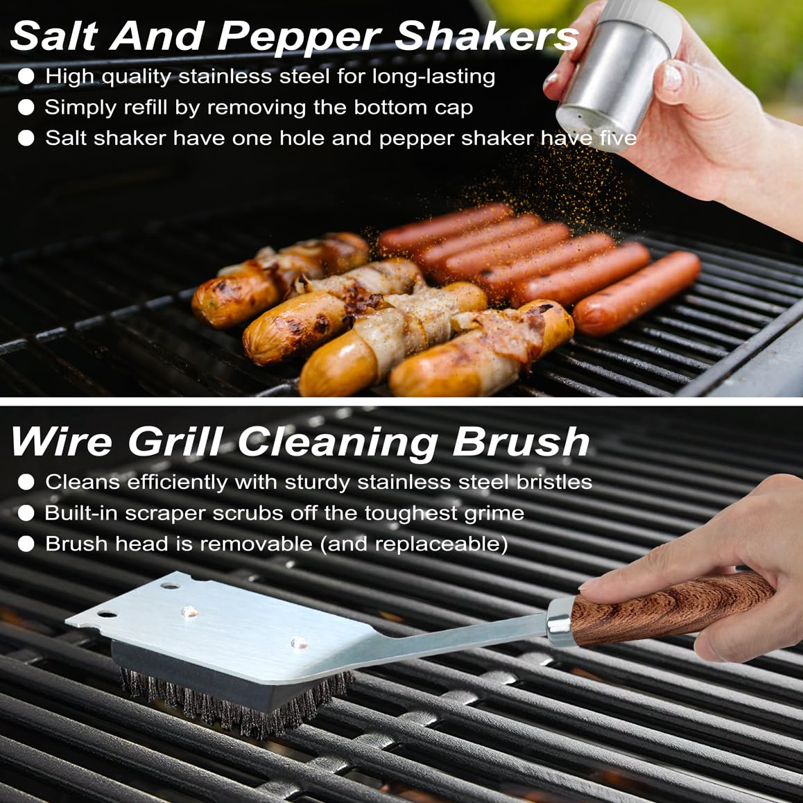 POLIGO 22PCS Heavy Duty BBQ Grill Accessories Set, Non-Slip Grill Tools for Outdoor Grill Set Thicker Stainless Steel Grill Utensils Set, Deluxe Grilling Tools Set in Aluminum Case Ideal Gifts for Men