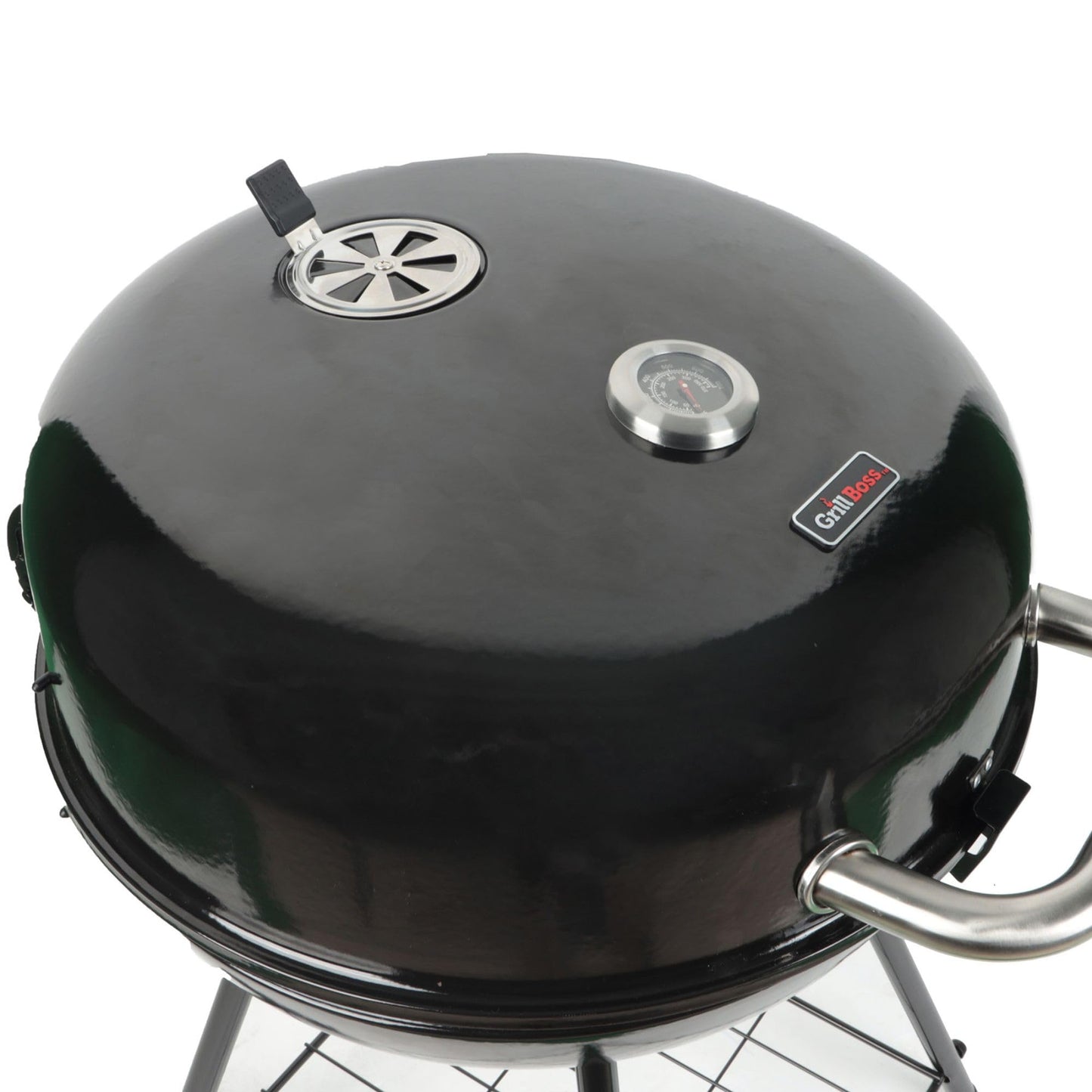 Grill Boss Charcoal Kettle Grill with Large 22-Inch Cooking Area - Includes Warming Rack, Bottom Storage Shelf, Ash Catcher & Wheels for Outdoor BBQ, Tailgating, Camping & Backyard Grilling