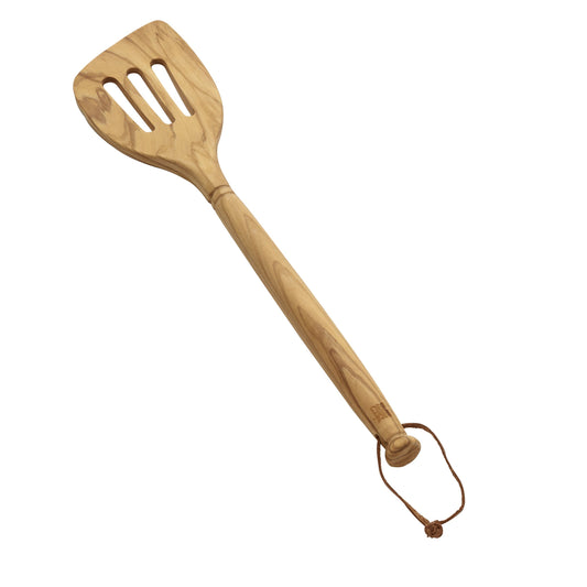 Sabatier Olivewood Slotted Angled Turner, 14.5-Inch, 14.36 x 3.28 x 0.83, Wood