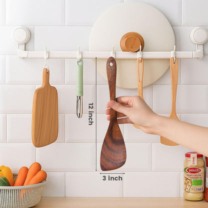 HANSGO Wooden Spatula, 12 Inch Natural Acacia Wood Spatula for Non Stick Frying Pan, Right Hand Flat Turner for Flipping Eggs Toast Pancakes, Sturdy & Lightweight