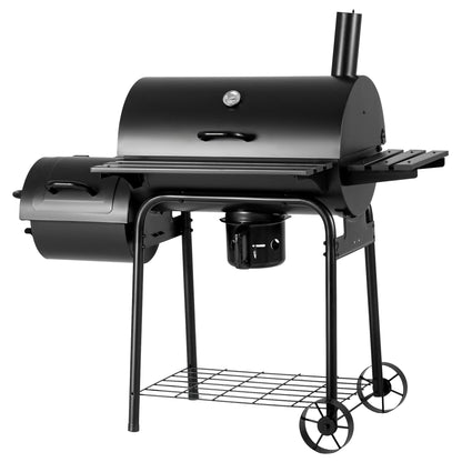 Devoko Charcoal Grill, Outdoor BBQ Grill with Offset Smoker and Side Table for Garden and Parties