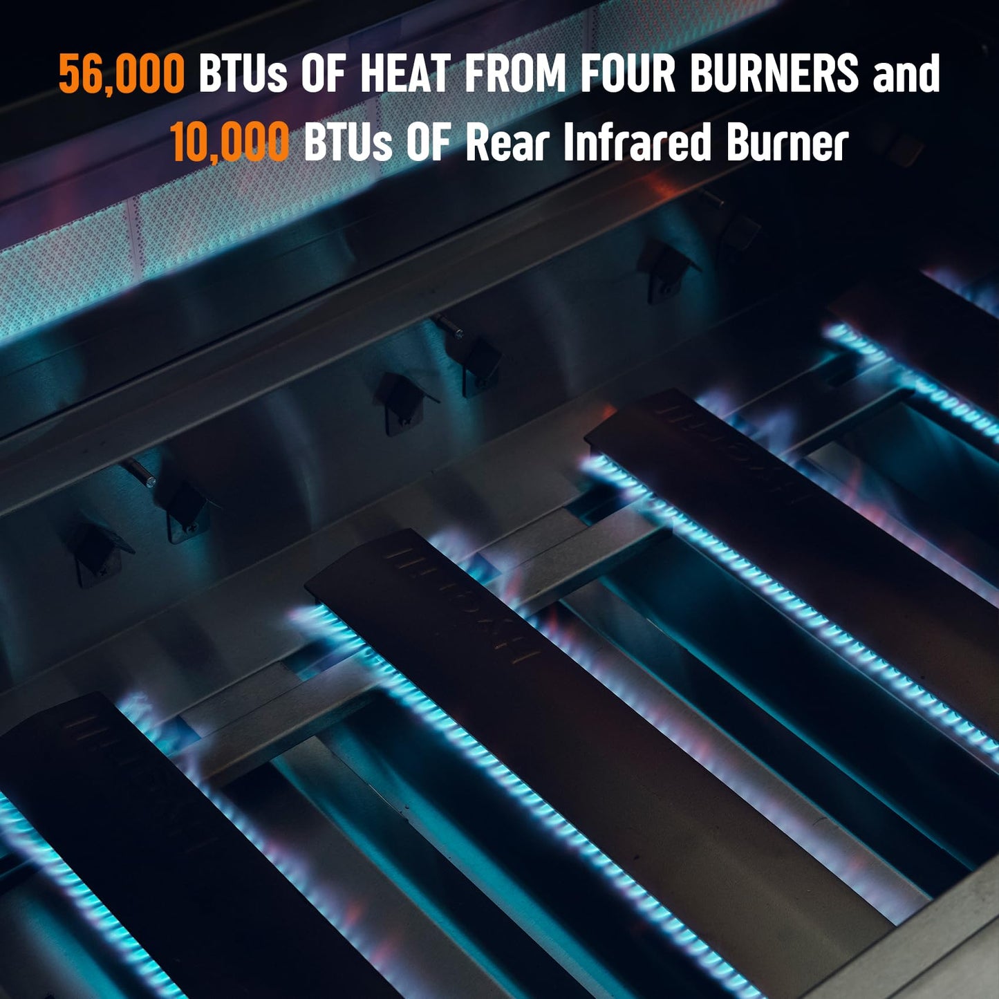 Hygrill Premium XTR 32-Inch Built In Grill, Stainless Steel 4-Burner Grill Head for Outdoor Kitchen with Rear Infrared Burner and LED Lights, Natural Gas