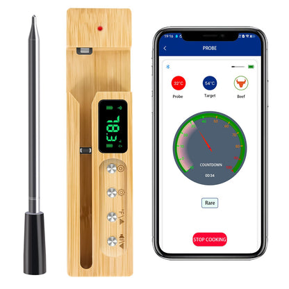 FodoThrem Smart Wireless Meat Thermometer,Digital Cooking Thermometer 700FT Remote Range,Instant Food Thermometer with Wireless Probe & Booster for Grilling and Smoking,BBQ,Oven,Kitchenr