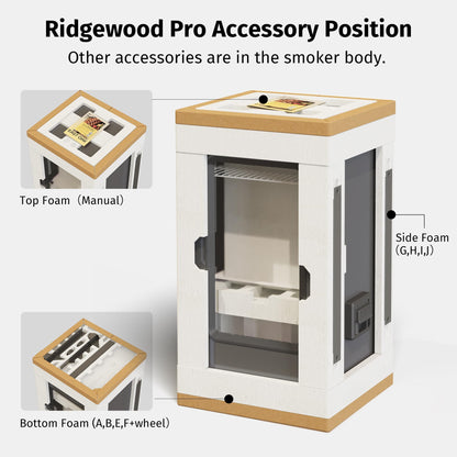 EAST OAK Ridgewood Pro 30" Electric Smoker | Built-in Meat Probe & Elevated Stand for Outdoors | Up to 6× Longer Smokes, Adjustable Side Chip Loader | Smoke More with 725 sq in Cooking Area