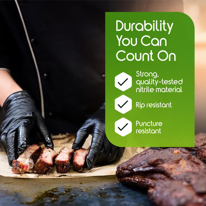 Inspire Black Nitrile Gloves HEAVY DUTY 6 Mil Chemical Resistant Medical Cooking Cleaning Disposable Glove