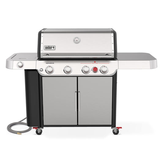 Weber Genesis S-435 Natural Gas Grill for Outdoor Cooking, 4 Burners and 1 Side Burner, Stainless Steel
