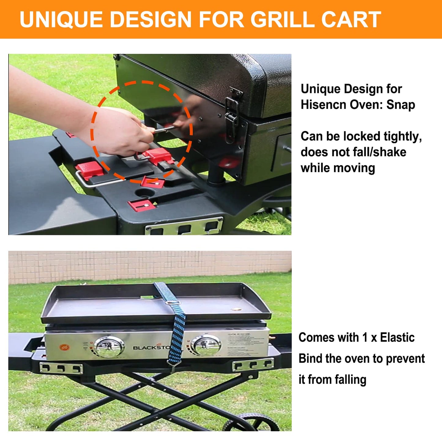 Hisencn Grill Stand for Weber Q1200, Q1000, Q2200, Q2400, Q2000 Series, Portable Grill Cart for Blackstone 17" 22" Table Top Griddles, Outdoor Grill Stand for Weber Grill,Griddle Stand for Blackstone