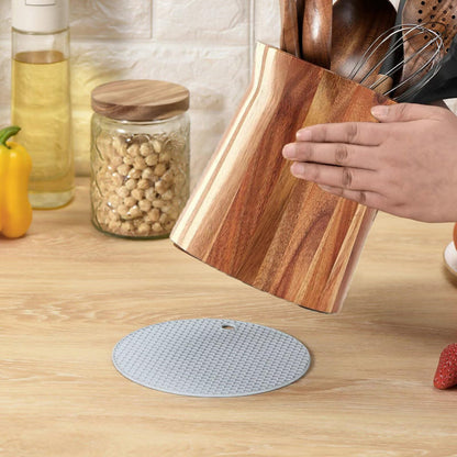 Wcatea 360° with Rotating Extra Large Cooking Utensil Holder,Wood Utensil Holder, 7.6" Kitchen Holder for Countertop Farmhouse Decor