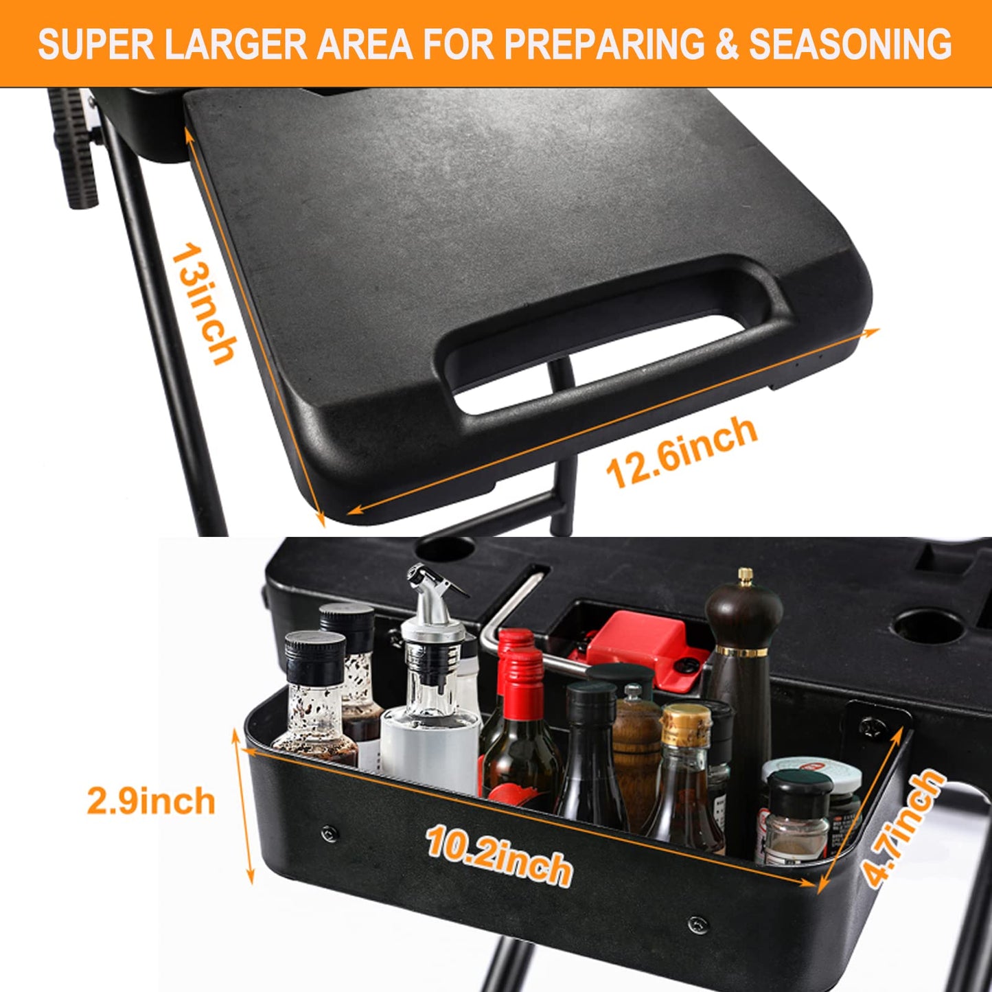 Hisencn Grill Stand for Weber Q1200, Q1000, Q2200, Q2400, Q2000 Series, Portable Grill Cart for Blackstone 17" 22" Table Top Griddles, Outdoor Grill Stand for Weber Grill,Griddle Stand for Blackstone
