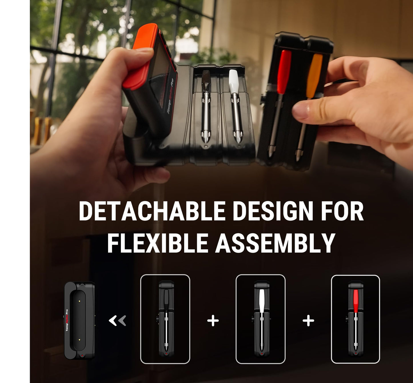 TempSpike Wireless Meat Thermometer Digital with App, WiFi & Bluetooth BBQ Grill Thermometer with High Precision, Waterproof & Heat-Resistant Probes, Rechargeable Base with Display for BBQ Smoker Oven