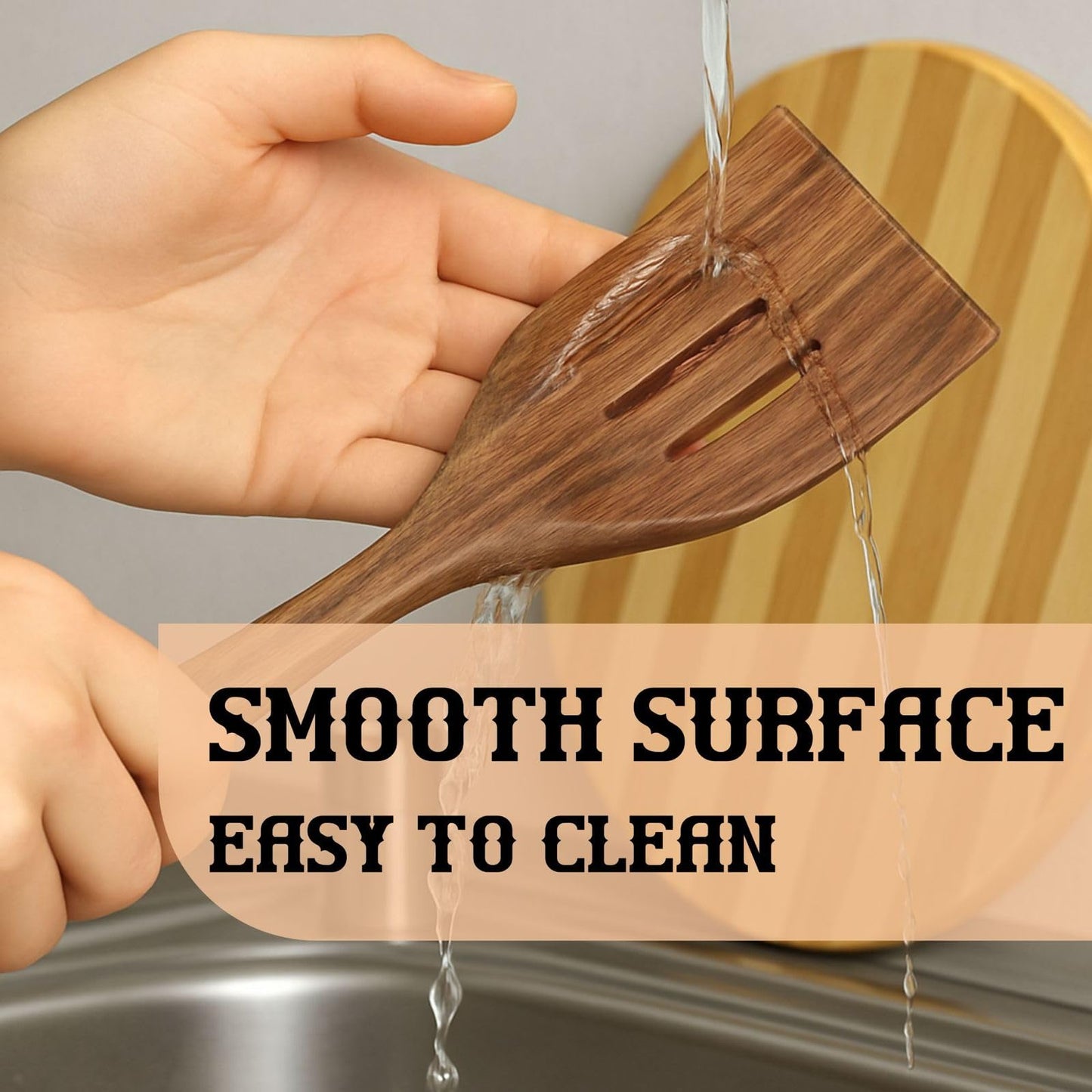 6-Pieces Wooden Spoons for Cooking with Free Holder Premium Acacia Wood Utensils Set Strong Smooth & Safe Kitchen Wooden Utensil Set Nonstick Wood Cooking Utensils Set (6-Pieces Wooden Spoons)