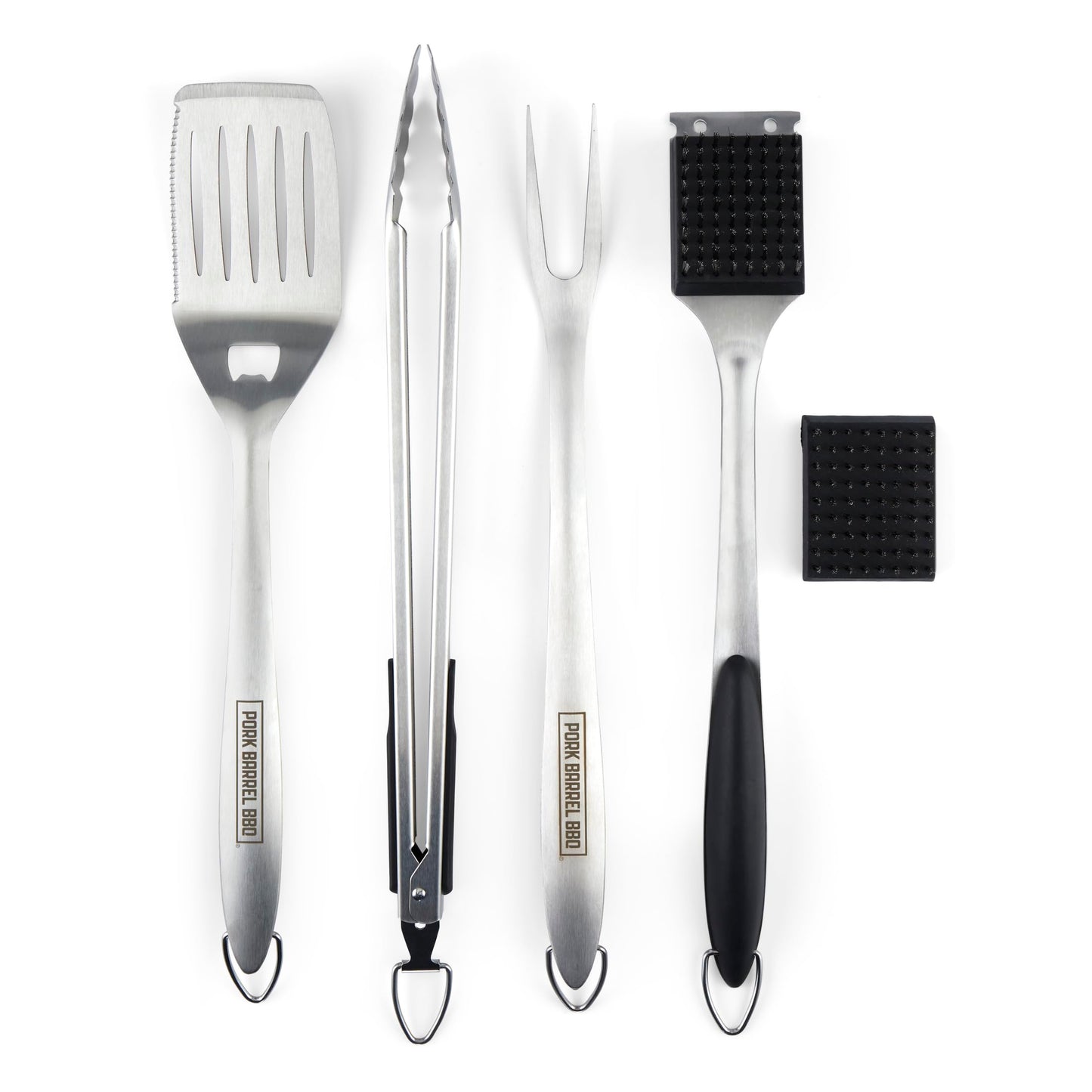 Pork Barrel BBQ Tool Set Grill Kit - Premium Stainless Steel BBQ Grill Accessories, Grilling Tools & BBQ Accessories for Outdoor Grill - Perfect BBQ Tools and Grilling Gifts for Men