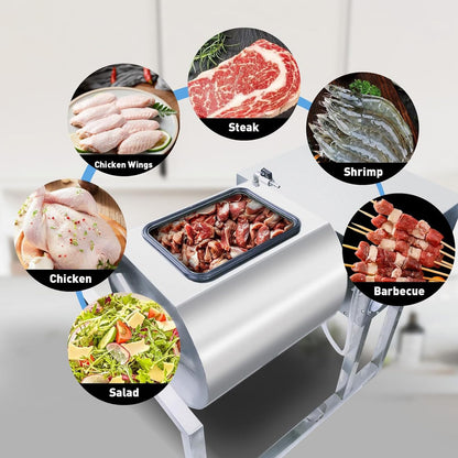 Vegetable Marinating Machine Meat Vegetable Tumbler Marinator Food Vacuum Marinator, 36lb/18L Vacuum Tumbler Marinating Machine for Jerky Sausage Bacon 3-Speed Control