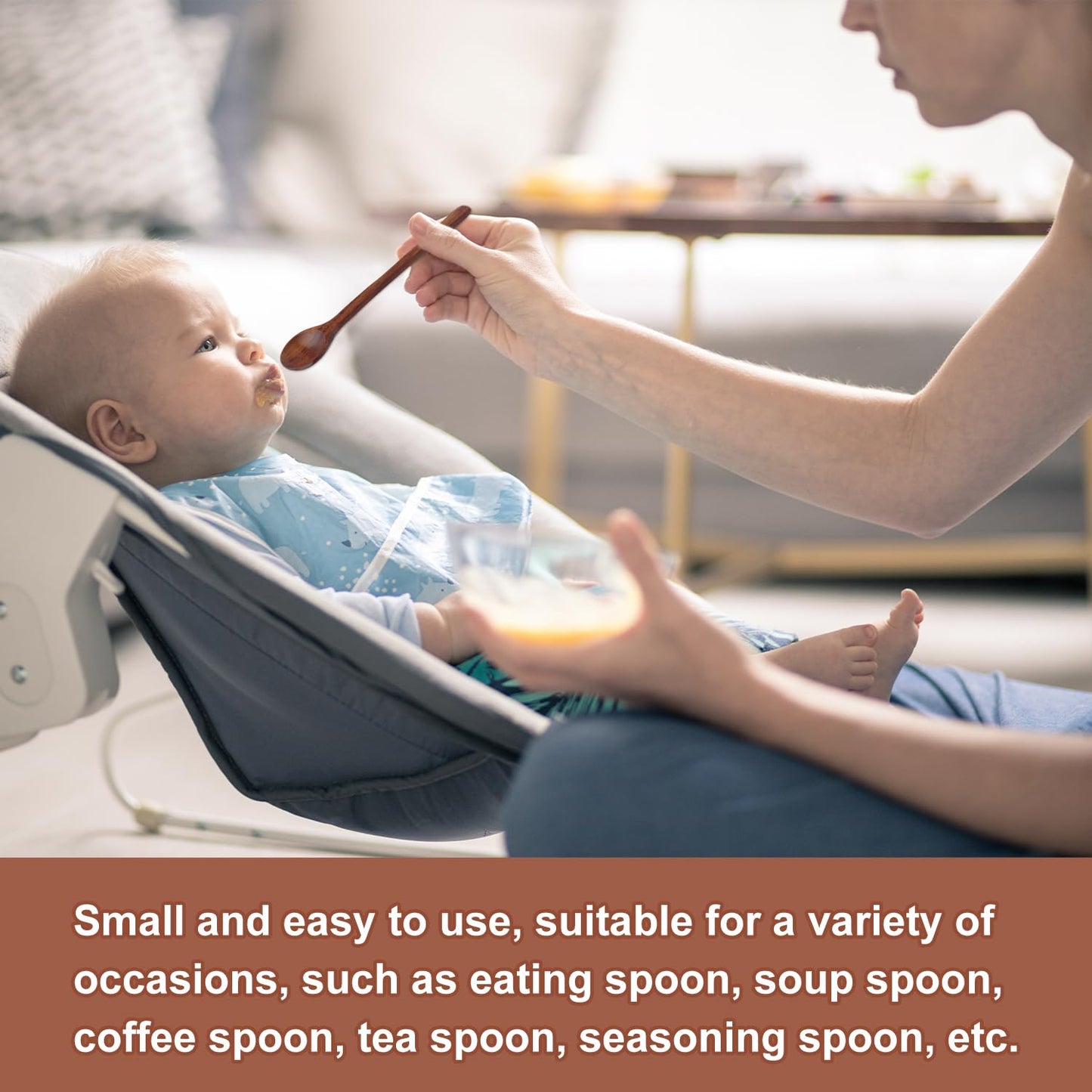 6pcs Small Wooden Spoons, 6.7 Inch Smooth Honey Spoon Mini Wood Teaspoon Dessert Table Spoons Sets for Cooking Serving Eating Stirring Coffee Tea Honey Sugar Soup Jar Condiment Kitchen Utensils