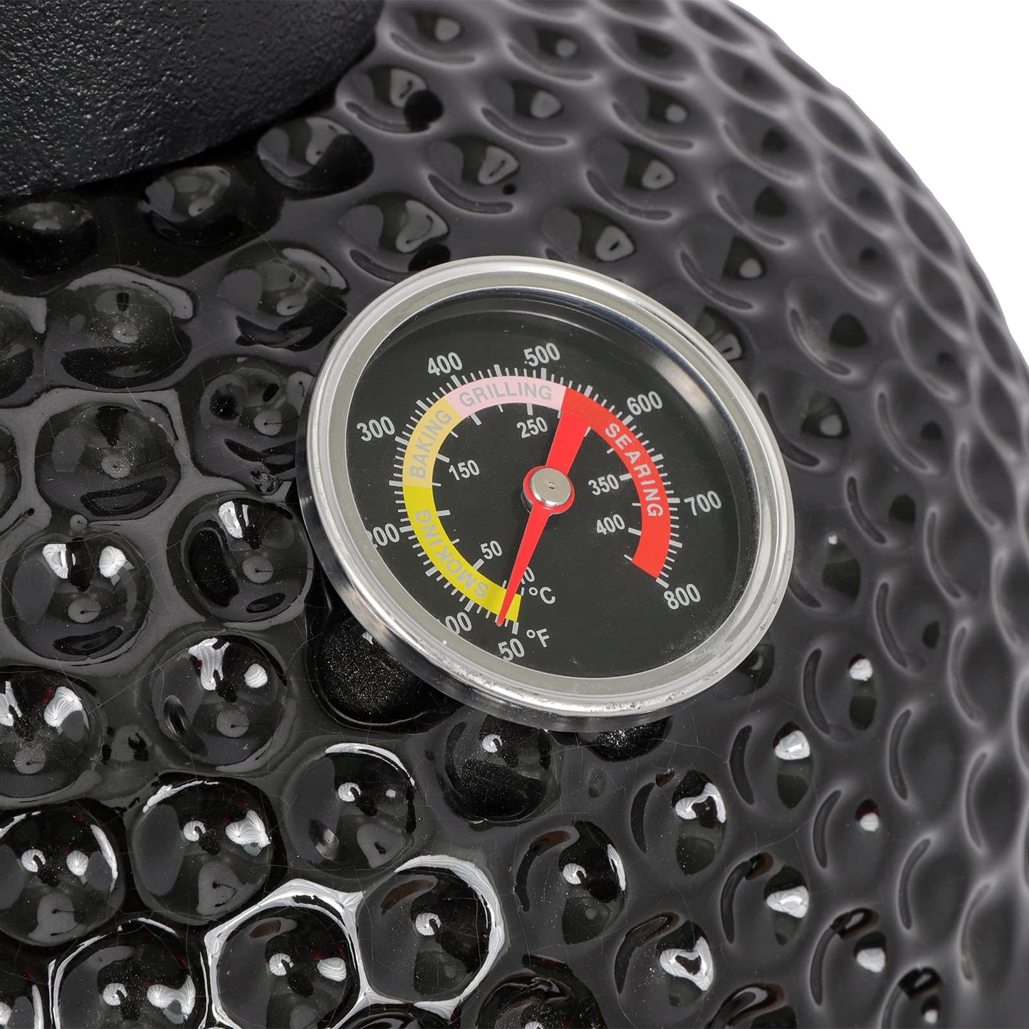 Vasitelan 13 inch Portable Ceramics Charcoal Grill,Kamado BBQ Charcoal Grill (Style 2-Black)