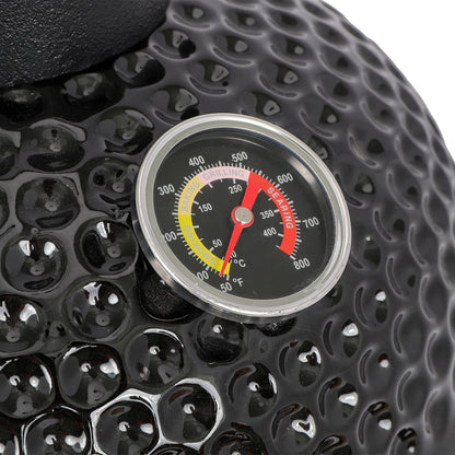 Vasitelan 13 inch Portable Ceramics Charcoal Grill,Kamado BBQ Charcoal Grill (Style 2-Black)