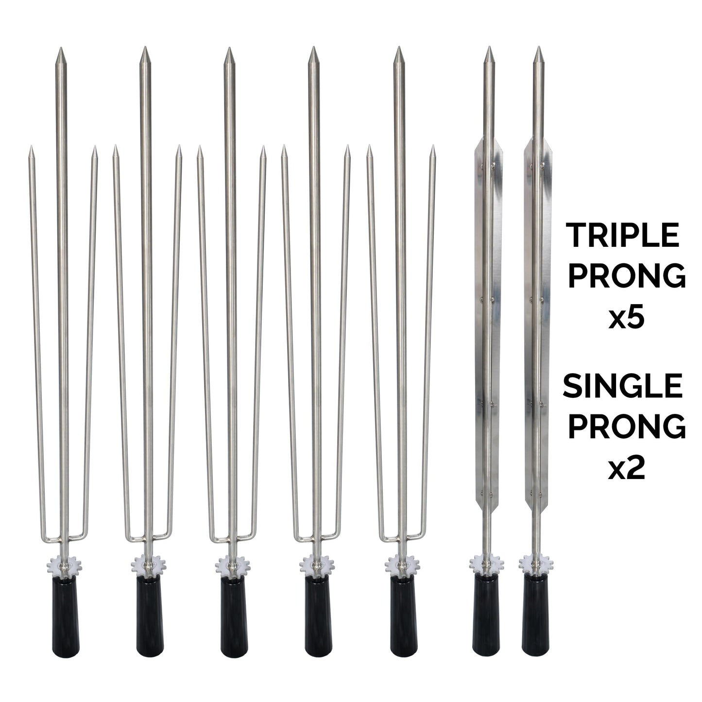 Bacana Grills All-in-One Brazilian BBQ Grill - 7 skewers - Churrasco - Multi Rotisserie - Stainless Steel - Portable Wood Fire & Charcoal Gaucho Churrasqueira Chicken Grill