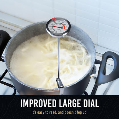 CRAFT911 Candy Thermometer with Pot Clip - Deep Fry Oil Thermometer for Frying and Candle Making