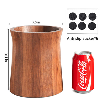 WBKATN Acacia Wood Utensil Holder for Kitchen Counter, 360° Rotating Wooden Large Cooking Utensils Holder for Countertop, Farmhouse Spoon Crock, Spatula Storage Organizer, Rustic Kitchen Decor