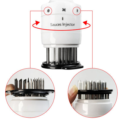 Meat Tenderizer Injector, 90ml Sauces Enhancer Injector with 30 Stainless Steel Needle, Marinade Injector Cook Kitchen Tool for BBQ/Turkey/Fish/Brisket/Pork/Chicken