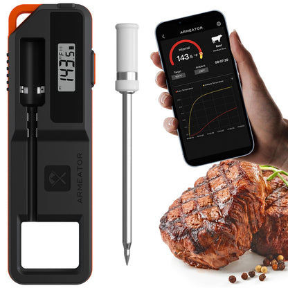 Smart Bluetooth Wireless Meat Thermometer Digital with App | Instant Read Grill Thermometers | WiFi Unlimited Range for BBQ,Oven, Smoker, Air Fryer | Fit for Steak, Chicken, Turkey | Gifts for Men