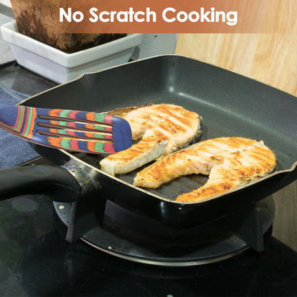 comfoyar Pakkawood Wooden Spoons for Cooking, 7 Pieces Kitchen Cooking Utenails Set with Spatula and Ladle, Heat Resistant Kitchen Cookware for Nonstick Pan