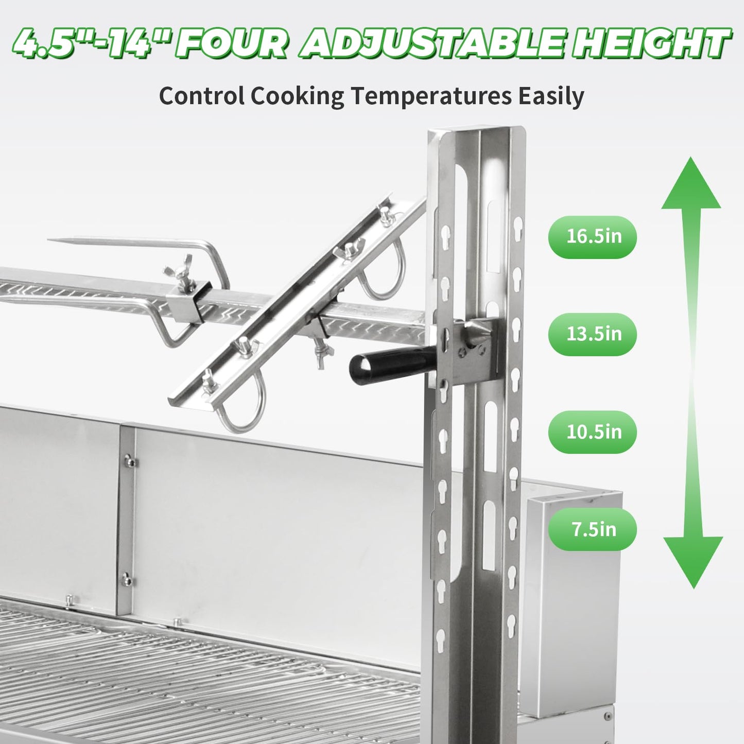SGOLAN Stainless Steel Rotisserie Grill with Windbreak 35 Inch Pig Roaster, Electric 40W Motor Pig Lamb Rotisserie 132 Lbs Capacity BBQ Rotisserie Grill for Camping, Party (35 Inch)