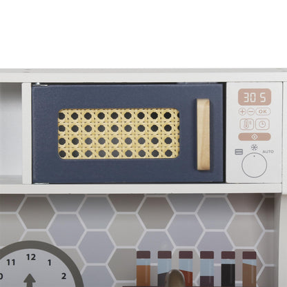 Toy Kitchen Playset for Kids, Electronic Play Stove with Light&Sounds, Pretend Play Cooking Toys Kitchen Set with Cookware Accessories,Toddlers Kitchens Toys Festival Gift for 3+ Year Old Boys Girls