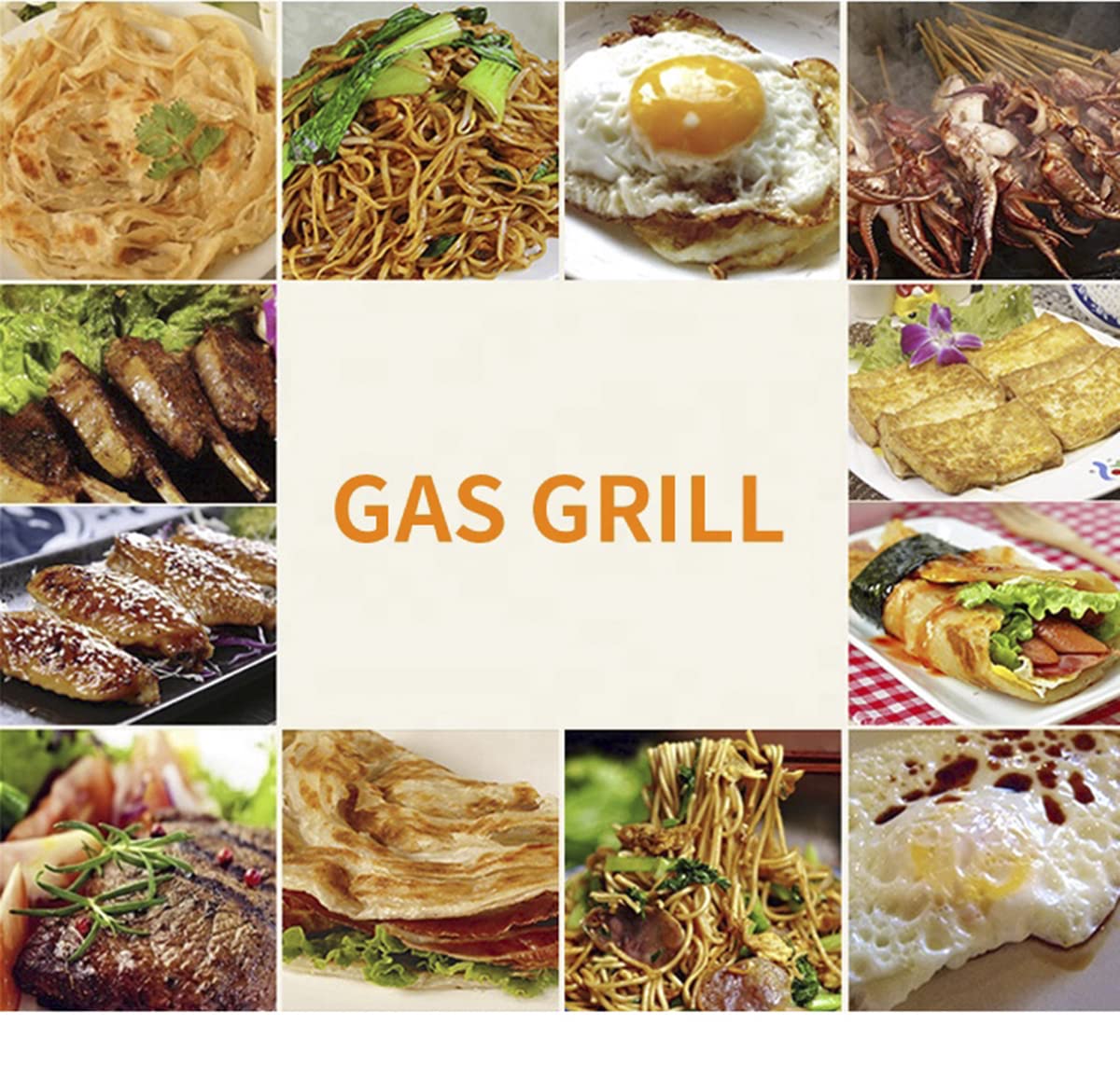 PreAsion Commercial LPG Gas Griddle with Pressure relief valve Grill Griddle Tabletop Flat Top Countertop Restaurant Griddle Grill Teppanyaki Grill