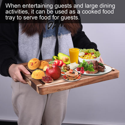 Cutting Boards,16"L x 12"W Acacia Wooden Cutting Board for Kitchen,Wood Chopping Board with Juice Groove and Sorting Compartment,Pre-Oiled Carving Tray Charcuterie Board for Meat Cheese Fruit