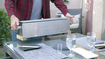 The Bincho Grill GR610S – 24" Tabletop Yakitori Grill – Japanese Style Charcoal Robata BBQ – Binchotan Grill for Authentic Japanese Grilling – Made from Durable Stainless Steel