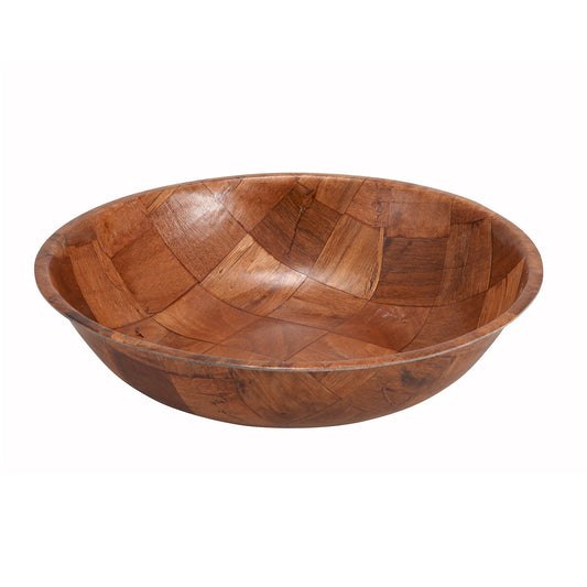 Winco Woven Wood Salad Bowl, 6 inch - 12 per case.