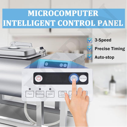 RETRIN Stainless Steel Food-Grade Tumbler Marinator 36lb/18L 15 Minute Vacuum Tumbler Marinating Machine for Meat Vegetable Jerky Sausage Bacon w/Bidirectional Rotation & 3-Speed Control