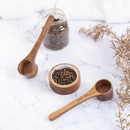 4PCS Wooden Measuring Scoops Acacia Wood Scoop For Jars Coffee Scoops For Coffee Measuring Spoons Wooden Scoops For Containers Daily Powder Salt Bath Soap Scooper