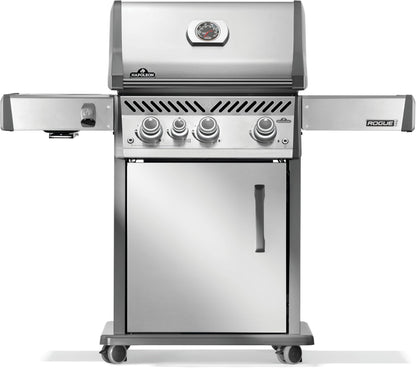 Napoleon Rogue PRO 425 Natural Gas Grill with Infrared Side Burner, Stainless Steel, Durable 4-Burner Gas BBQ