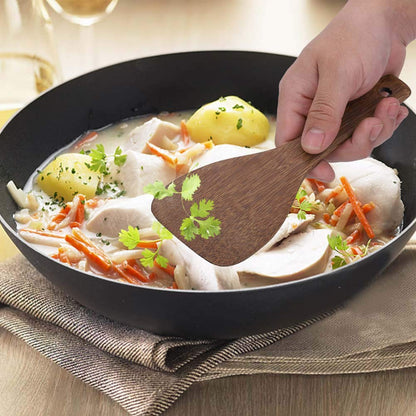 Kodrily Flat Wooden Spatula for Cooking, Wide Wood Spatula, Portable Wood Turner, Fried Rice Turner Utensils, Kitchen Cooking Tool for Steak Frying and Flipping, 8.66 x 2.95in