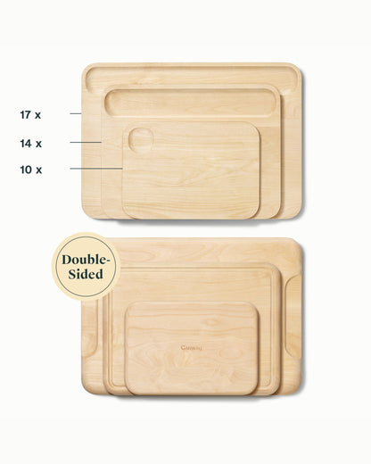 Caraway Cutting Board - Large (17 x 12”) - Double Sided Wood Cutting Board - Made From FSC-Certified Birch Wood - Food-Safe Mineral Oil & Wax Finish