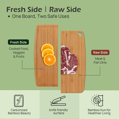 Dishwasher Safe Bamboo Cutting Boards Durable Lightweight Wood Cutting Board for Busy Kitchen, Easy Storage & Clean Wooden Chopping Boards Reversible with Juice Groove, Kitchen Gift for Home Cooks