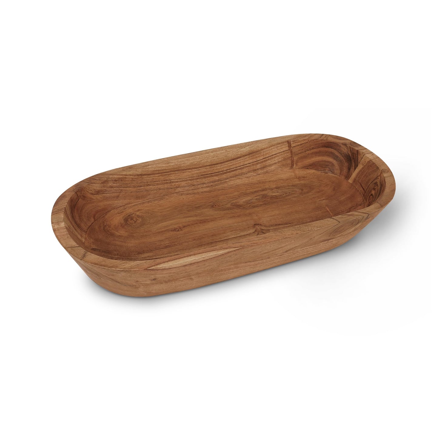 Wooden Dough Bowl – Handmade Decorative Bowls for Home Decor, Bathroom, Kitchen Counter & More - Acacia Wood Large Dough Bowl Fits Cosmetics, Keys & Other Knick Knacks – Great Boho Home Decorations