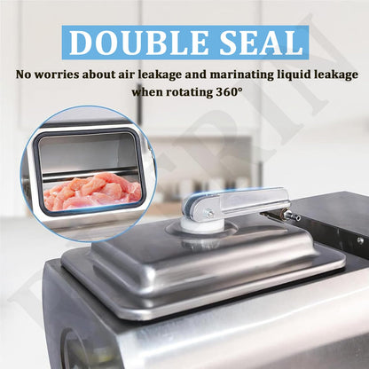 RETRIN Stainless Steel Food-Grade Tumbler Marinator 36lb/18L 15 Minute Vacuum Tumbler Marinating Machine for Meat Vegetable Jerky Sausage Bacon w/Bidirectional Rotation & 3-Speed Control