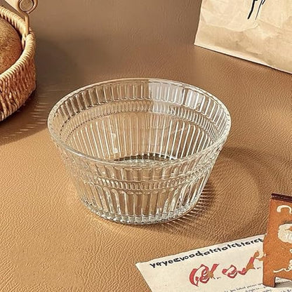 Nagpew 12 Pack Small Glass Bowls Set, 12 Oz Fluted Prep Dessert Bowls for Kitchen, Stackable Snack Serving Bowls Side Dishes for Ice Cream, Dipping, Yogurt, Cereal, Candy