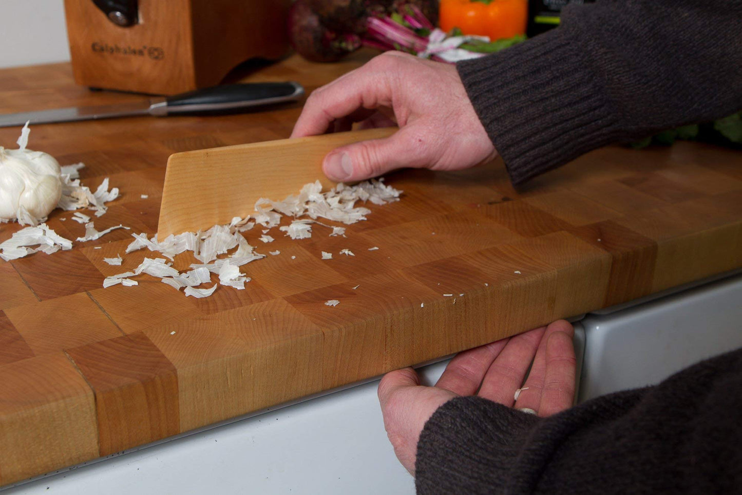 Earlywood 10 inch Handmade Wood Cooking Utensil for Kitchen, Multi-Purpose and Egg Turner, Cast Iron Scraper and Wood Saute Spatula - Made in USA - Bloodwood